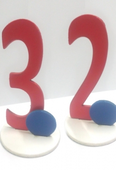 Pokale - Set farbige Zahlen, Platz 1-3