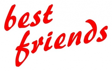 Klebeschrift: 2x best friends